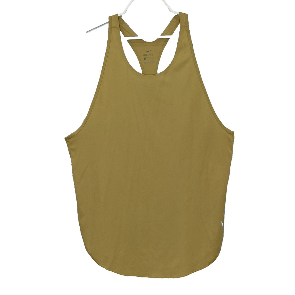 Nie Dri Fit Athletic Tank Top Womens Sz Medium Yellow Gold Racerback Workout